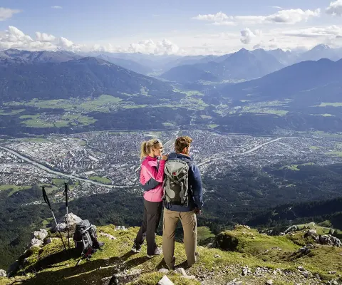 The view of Innsbruck from the Nordkette mountain range. Credit: Innsbruck Tourism/Christian Vorhofer