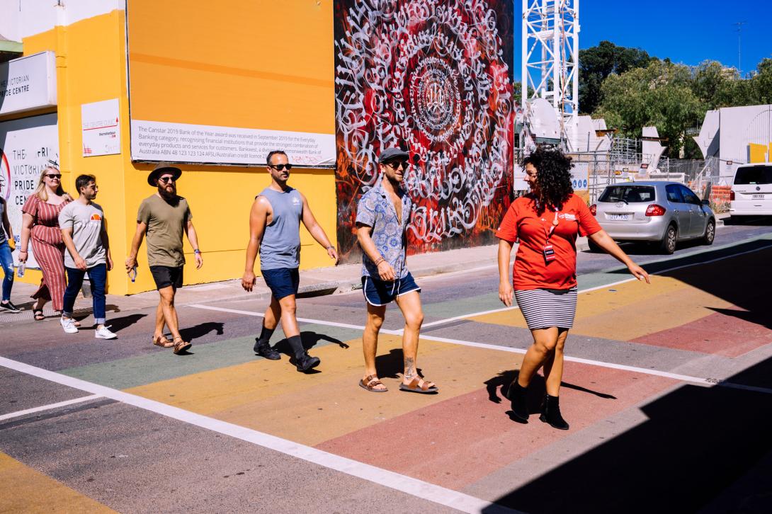 LGBT group on an Intrepid Urban Adventure in Melbourne, Australia