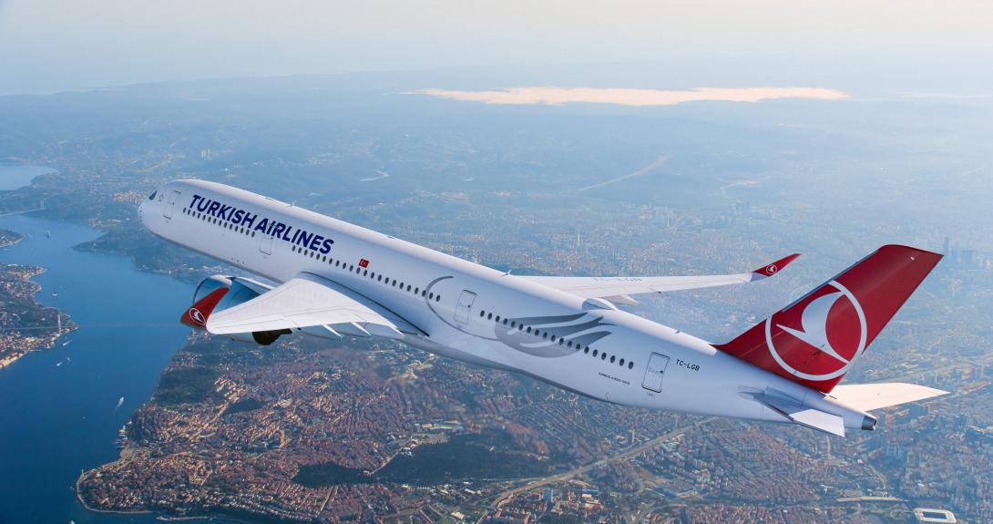 Turkish Airlines aircraft in sky