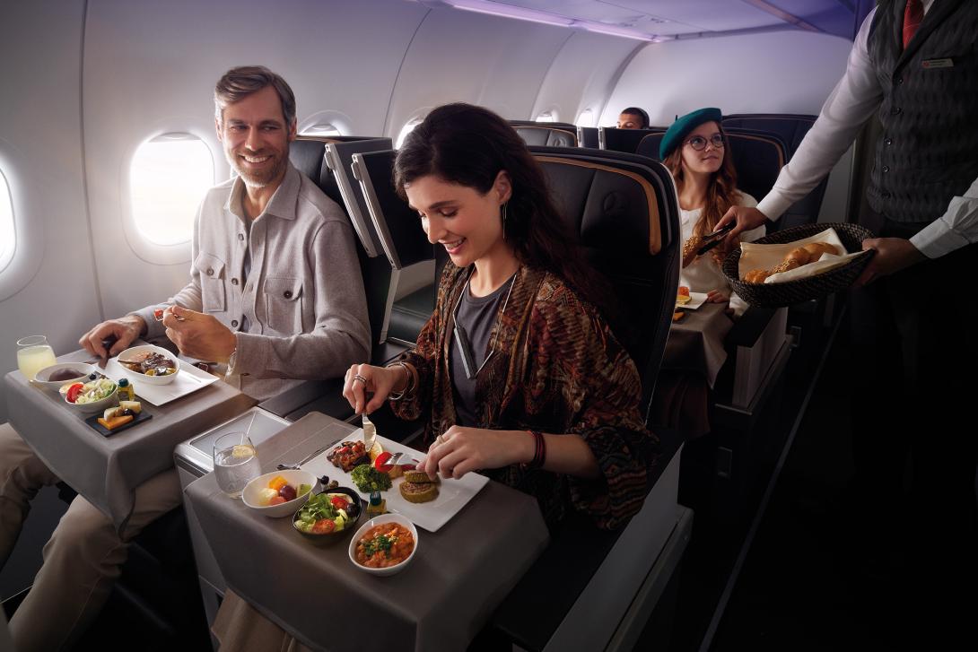 Business class customers enjoy award-winning dining with Turkish Airlines