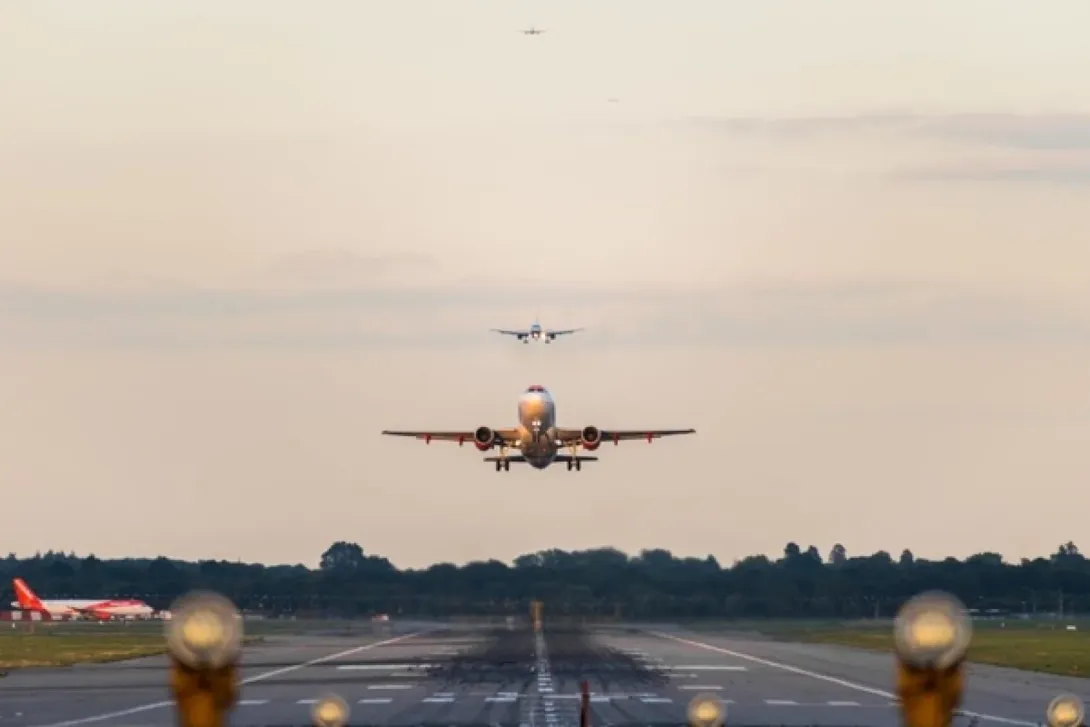 Plane taking off from Gatwick Airport 