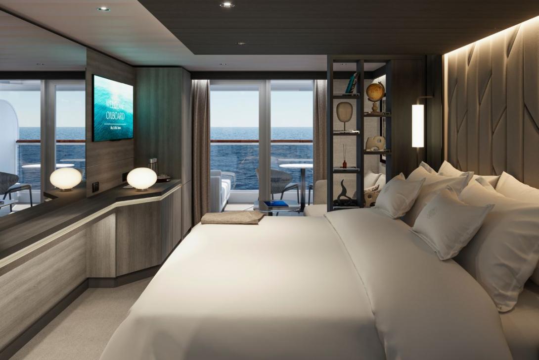 Luxury cabin suite on ship