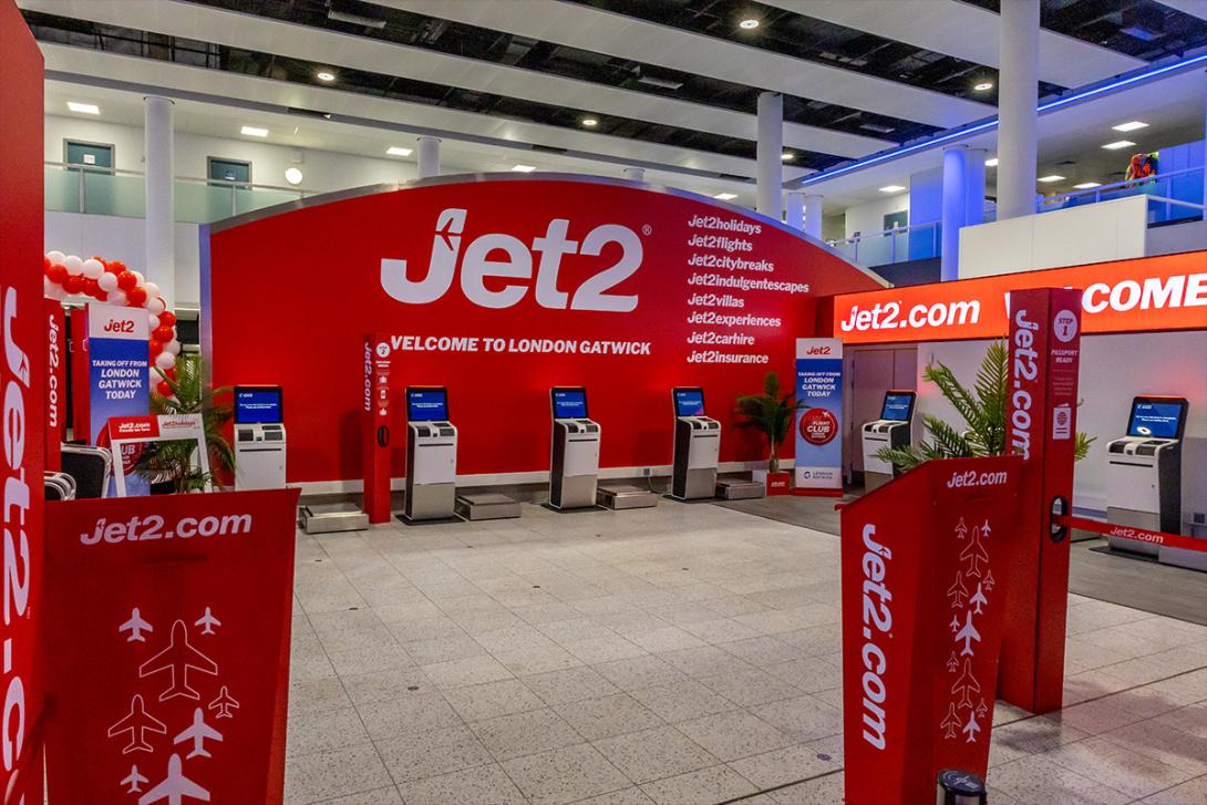 Jet2's check in area at Gatwick