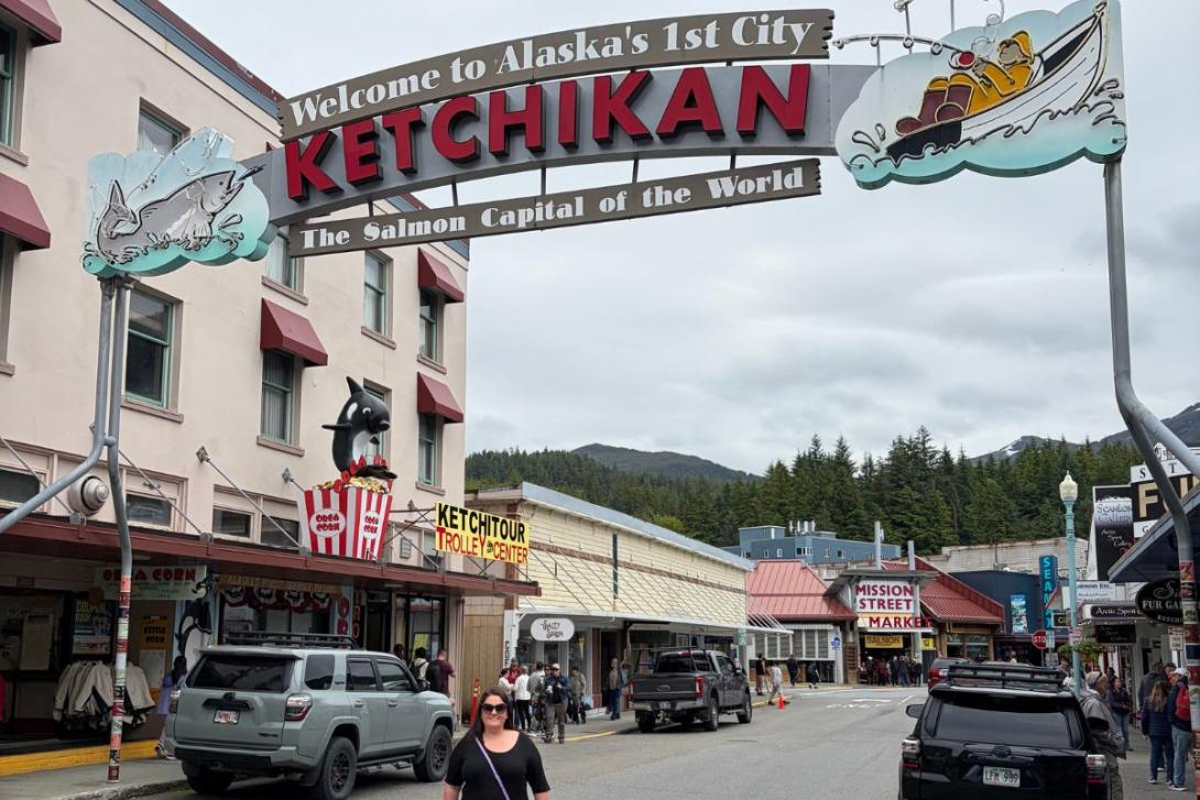 Woman standing in Ketchikan Alaska