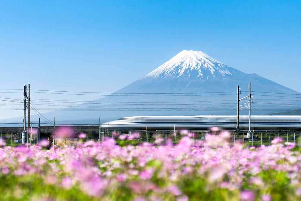 A bullet train in Japan