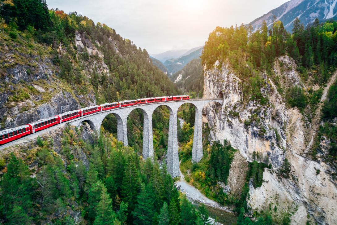 The Bernina Express in Switzerland