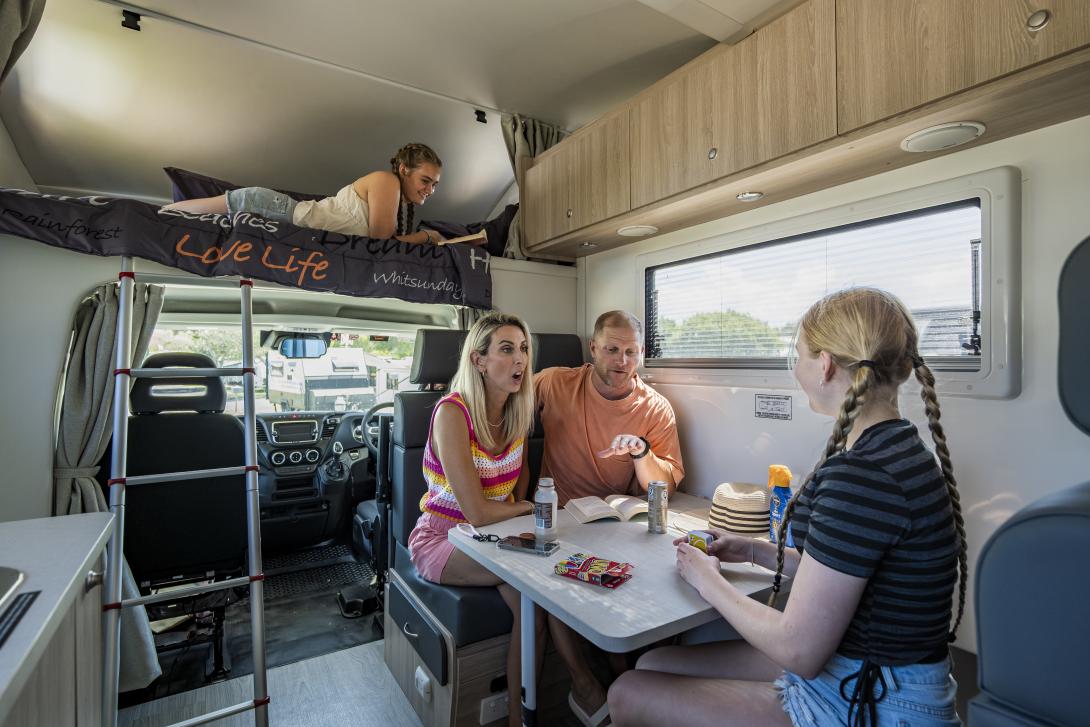 Inside a maui Beach motorhome