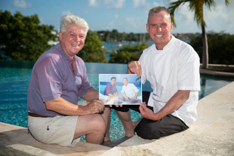 Gary Rhodes (right) with Leo Garbutt, owner of Calabash Luxury Boutique Hotel