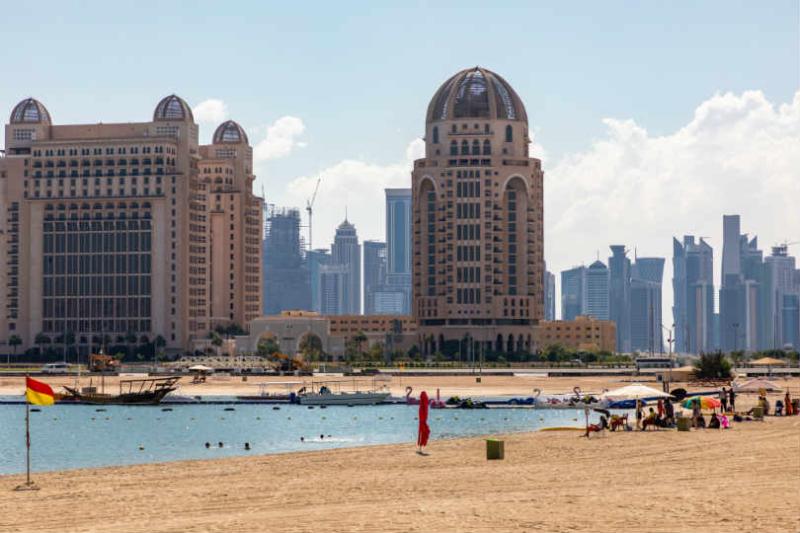 Beach at the Katara Cultural Village in Qatar. Picture: Peter Ellegard