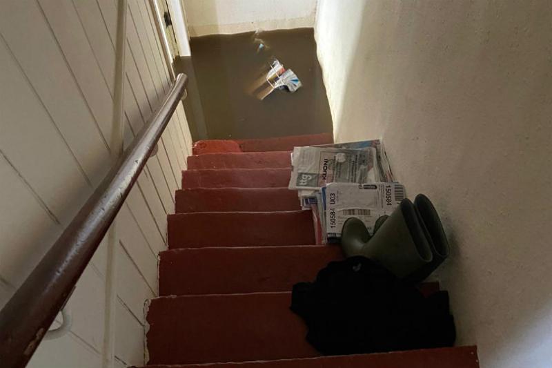 Roger Benn was trapped upstairs during the flood