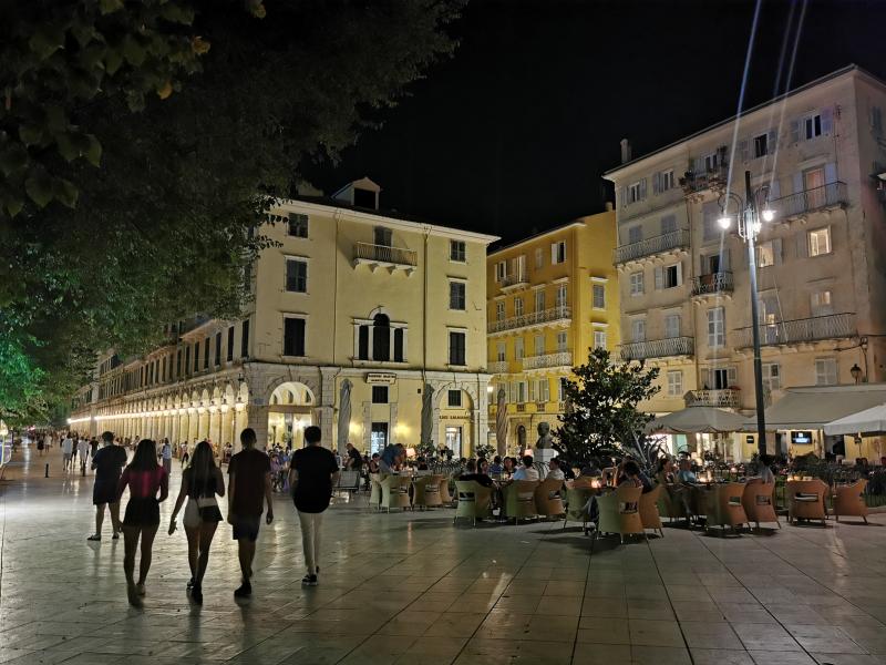 Corfu Town was lively and open for business
