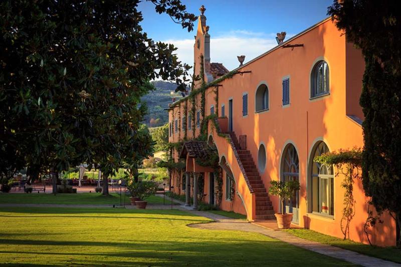 Mill, garden and hills, Villa La Massa, Tuscany