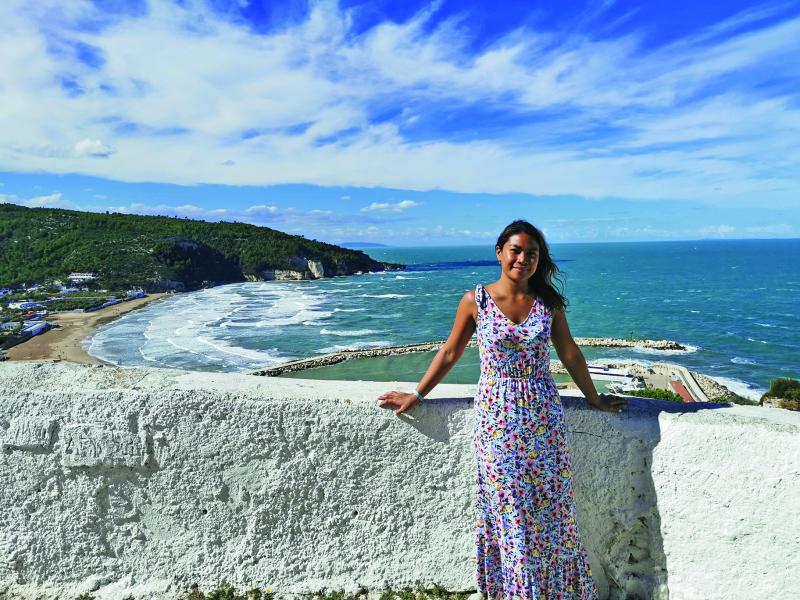 Writer Mary Ann in Peschici, which overlooks the Adriatic Sea