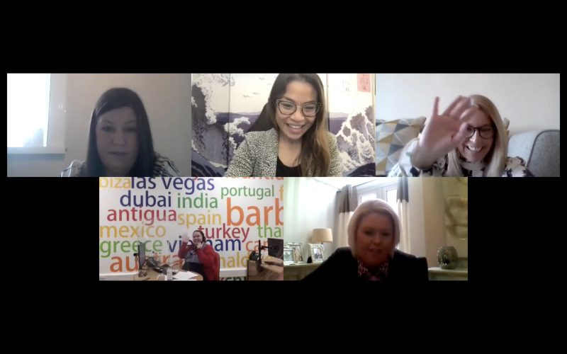 TTG's Mary Ann Pickford with Leanne Miller, Patricia Rickerby, Katie Murray and Sarah Robertson Grimshaw of Cumbria Travel, Workington