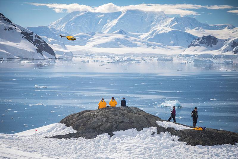 Quark Expeditions' Ultramarine has helicopters onboard