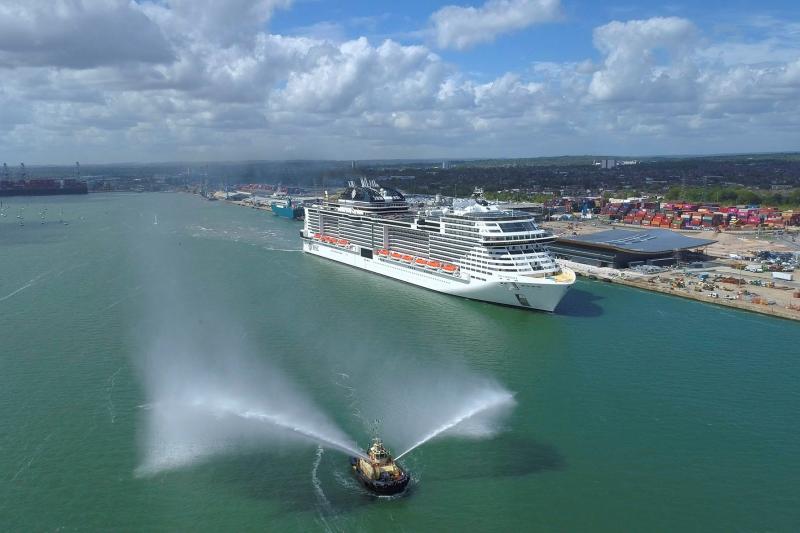 MSC Virtuosa arrives into Southampton (Pic credit: MSC Cruises)