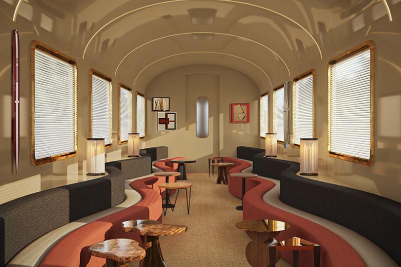 A modern-day rendering of the train, Orient Express La Dolce Vita (credit: Dimorestudio)