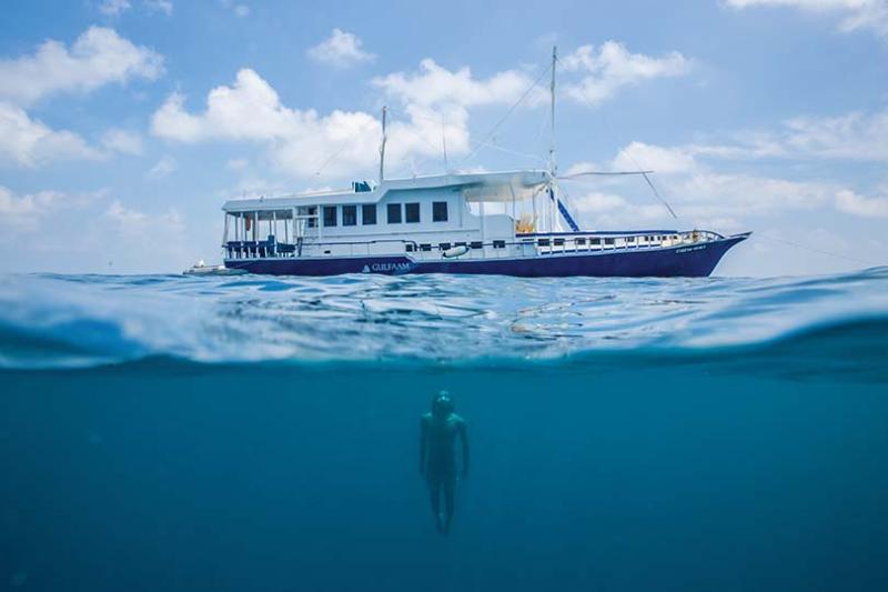 Explore offers a one-week cruise onboard a traditional wooden dhoni