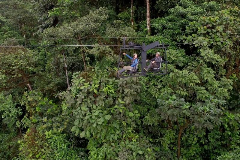 The Sky Bike offers a unique vantage point on the rainforest canopy