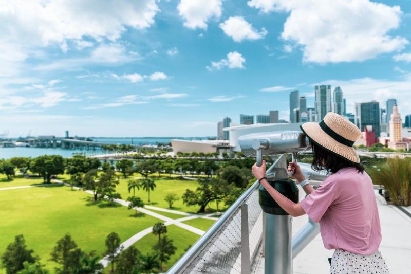 Customers can admire the view across Miami from the rooftop of the Phillip and Patricia Frost Museum of Science