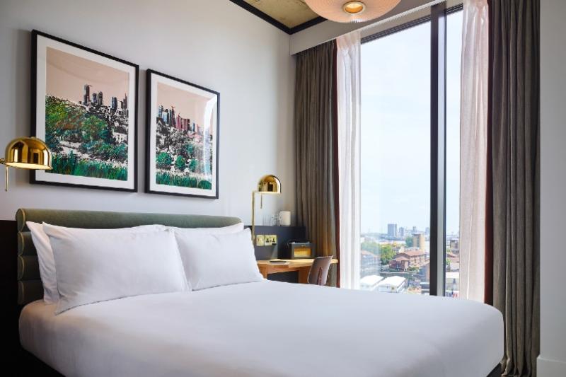 Guests can take in the London skyline from their room