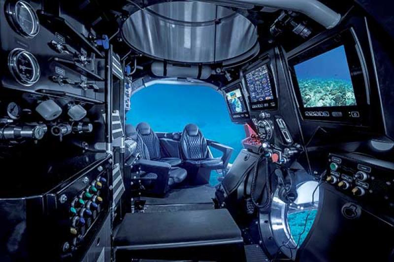 Scenic Neptune can dive 200 metres below the ocean's surface