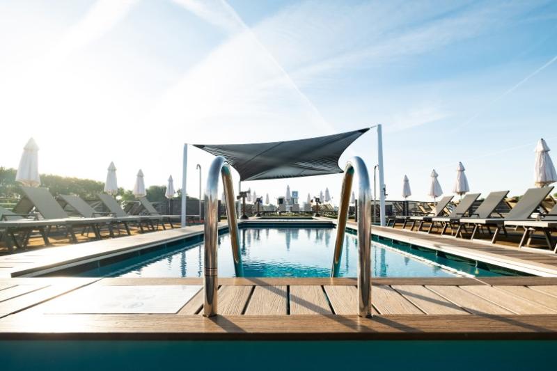 There are separate adults and children's pools on deck