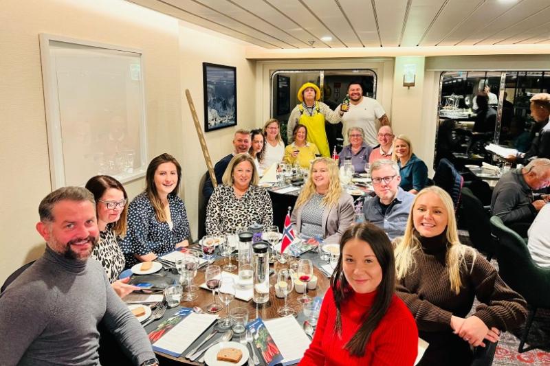 The group spent time onboard Polarlys learning how Hurtigruten operates sustainably