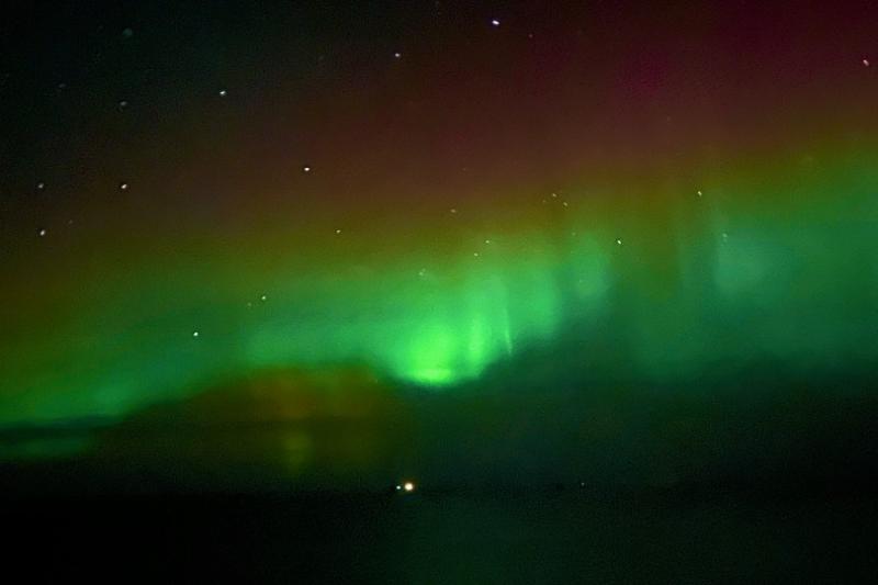 The northern lights as seen from onboard Polarlys