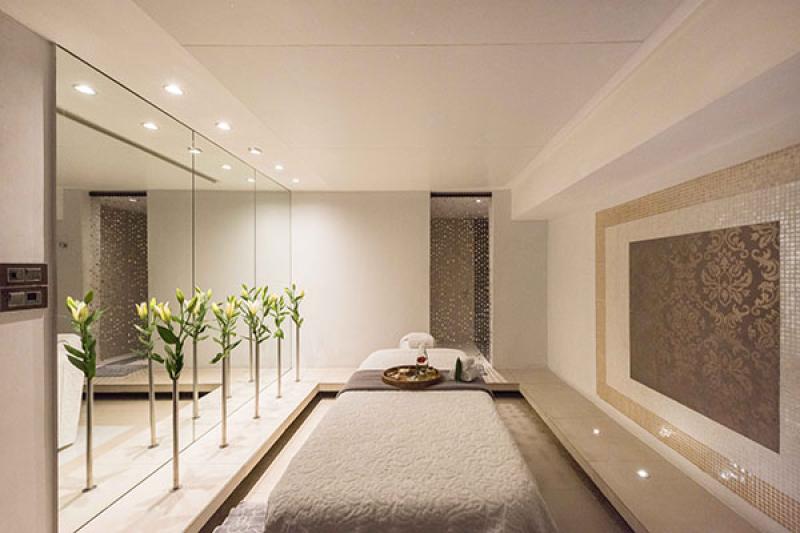 A treatment room in the expansive Santuary Spa