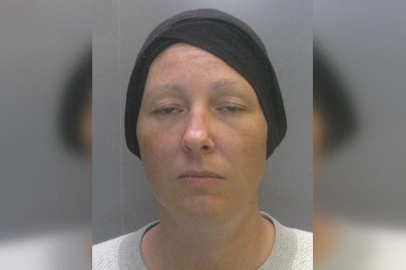 Barlow arrived in police custody wearing a headscarf (Credit: Durham Constabulary)