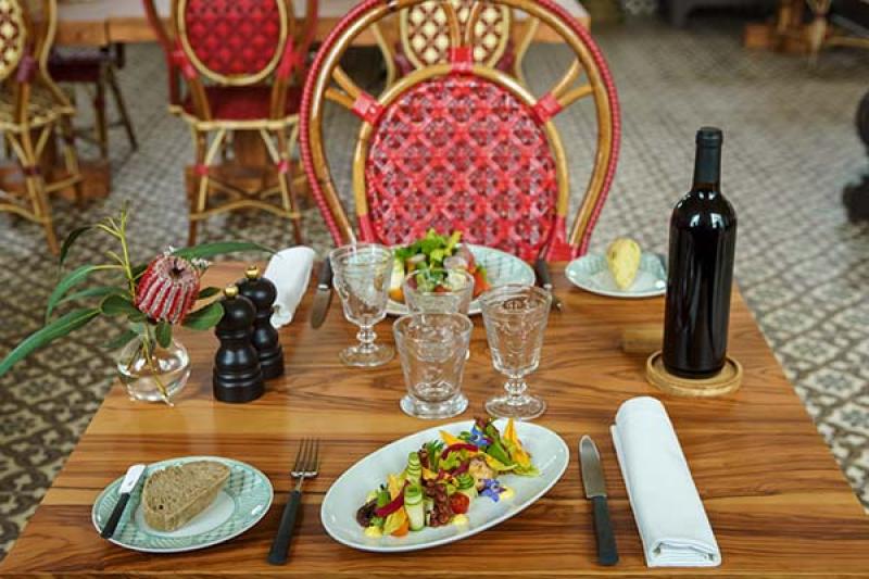 Vermelho's restaurant, Xtian, offers Portuguese cuisine with international influences