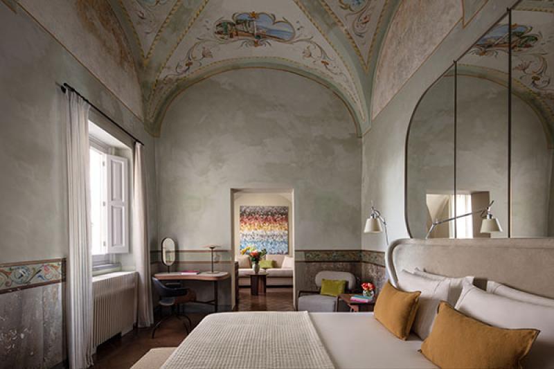 Rooms showcase the original convent architecture 