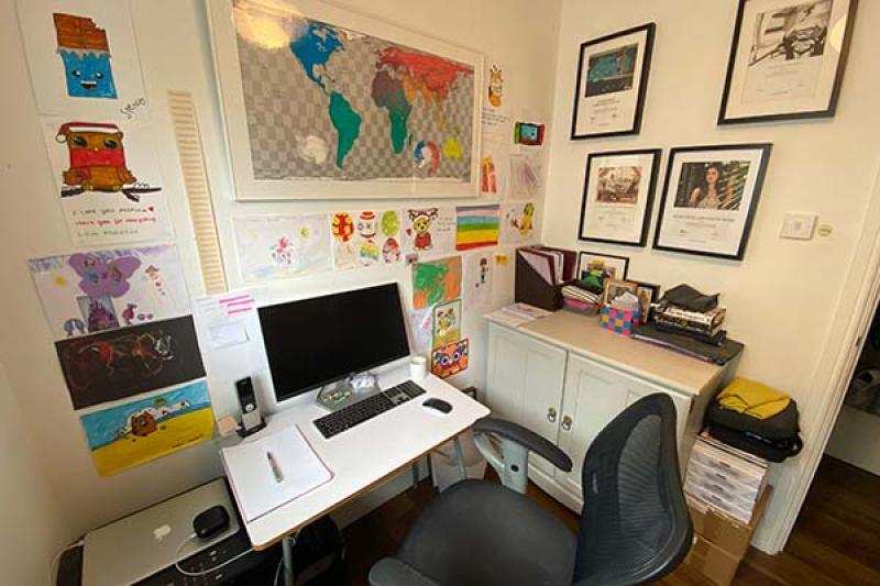 Clare Levy ensures she's focused when in her home office