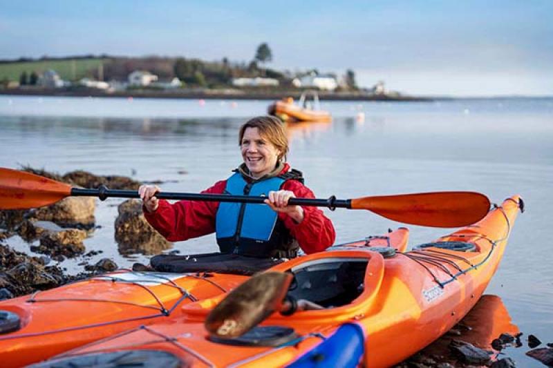 Visitors can try sea kayaking in the Mourne Gullion Strangford Unesco Global Geopark in Co. Down with Mobile Team Adventure. Credit: Tourism Northern Ireland / Rob Durston