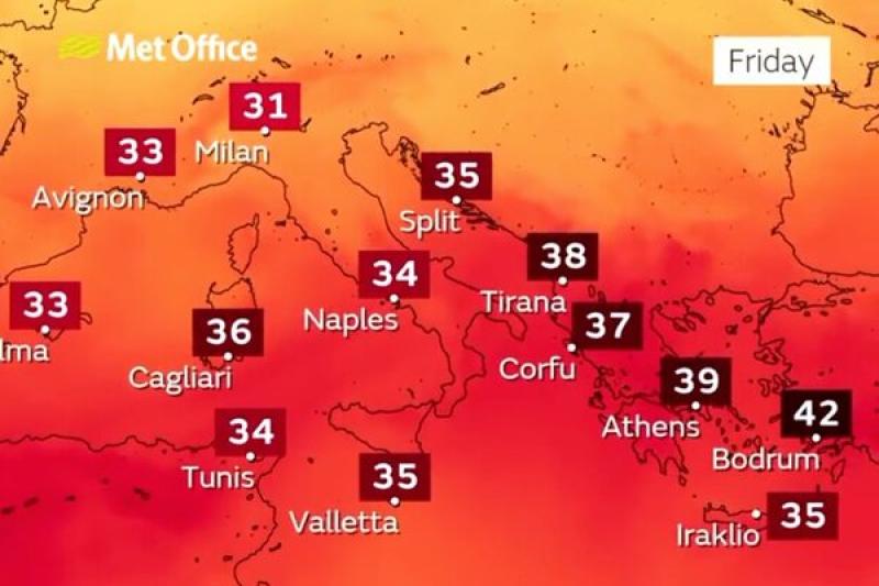 Med destinations on alert as 40C+ heatwave scorches southern Europe