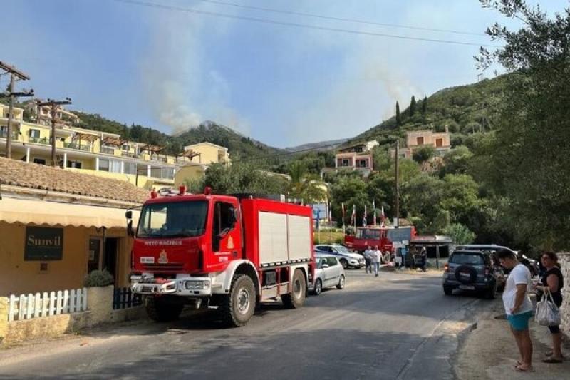 Firefighters on Corfu (Image credit: Chris Wright)