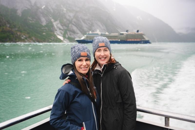 Hodges Bethge with Captain Kate McCue during the line's recent President's Cruise onboard Celebrity Beyond