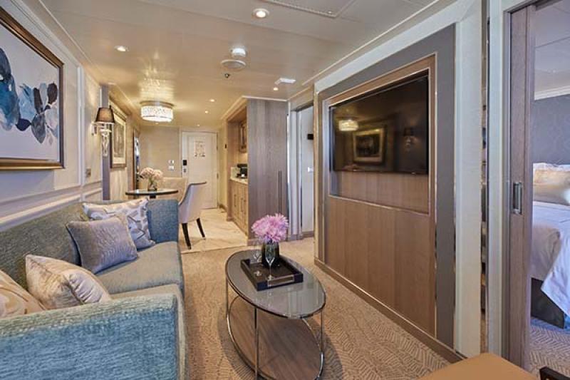 The living room in the Penthouse Suite