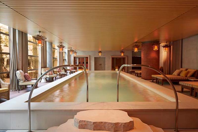 The hotel offers a 45-square-metre pool 