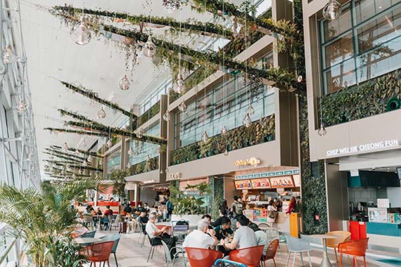 Travellers can dine surrounded by draping foliage at Gourmet Garden