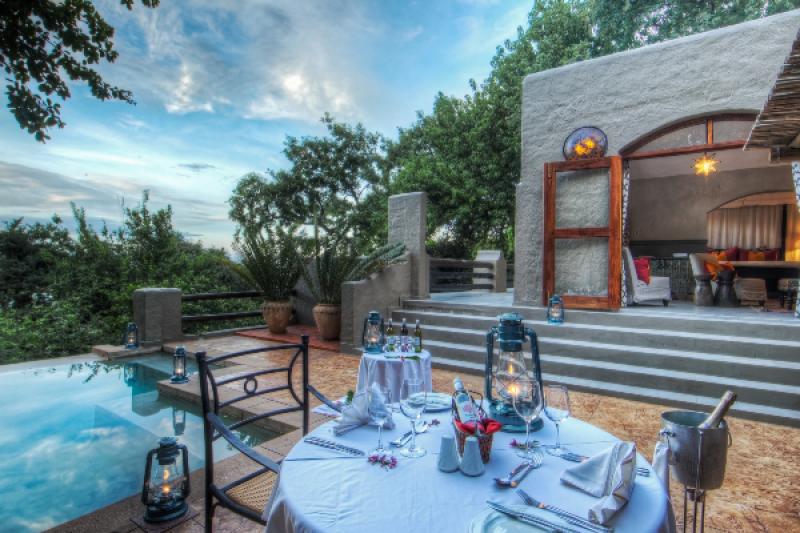 A private suite patio at Chobe Game Lodge