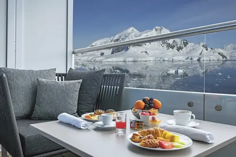 A suite balcony onboard Scenic Eclipse
