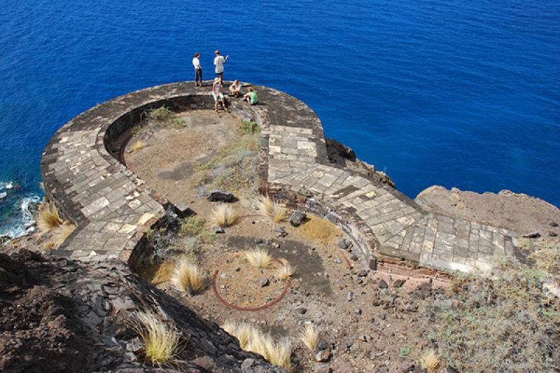 A centuries-old battery at the end of the Lemon Valley nature trail on St Helena
