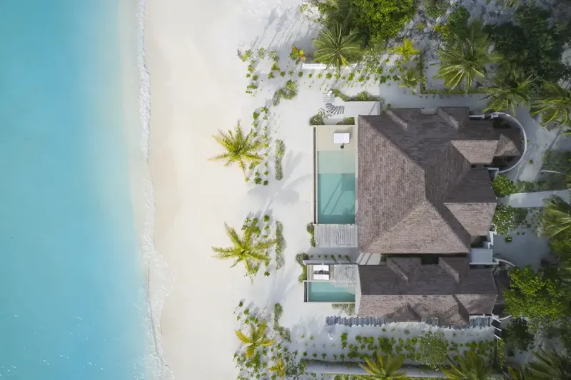 The two-bedroom Residence offers direct beach access