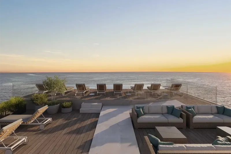 The rooftop at Iberostar Selection Es Trenc overlooks the stunning Es Trenc beach