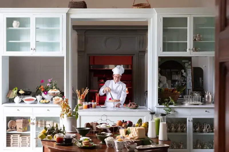 Chef preparing Sunday Brunch at Il Salviatino, which opened for the season in April and will close again towards the end of the year
