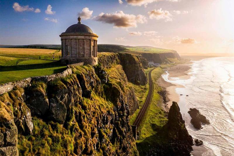 Mussenden Temple is a highlight of the Causeway Coast, in Downhill Beach, Co Londonderry