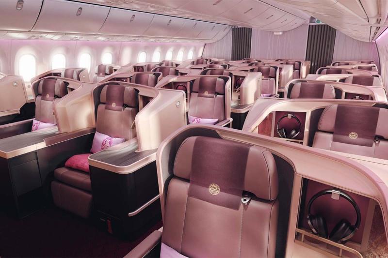 Juneyao Air offers 29 fully lie-flat seats in Business Class