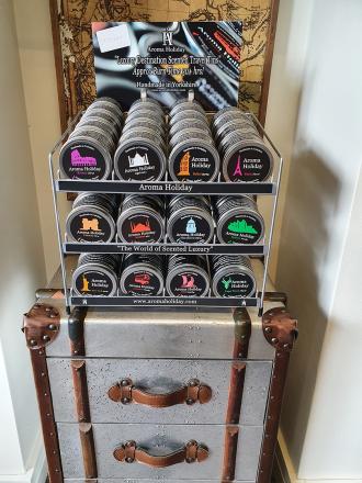 The agency's Aroma Holiday candle display